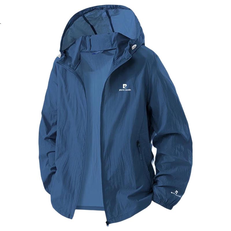 Pierre Cardin Sun Protection Jacket for Men, Summer Casual Lightweight Coat, Comfortable Skin-Friendly Clothing, Breathable Outdoor Fishing Wear, Dark Gray, 4XL