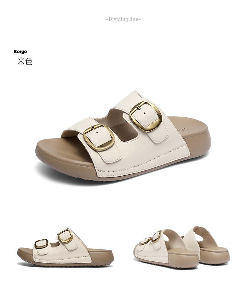 Senda Birkenstock Women's Summer 2026 New Mall Thick Sole Outdoor Sandals XYU01BT6 Beige Size 37 14