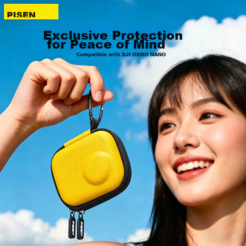 Pisen DJI Osmo NANO Storage Bag Portable Handheld Case Protective Waterproof Shockproof Lemon Yellow