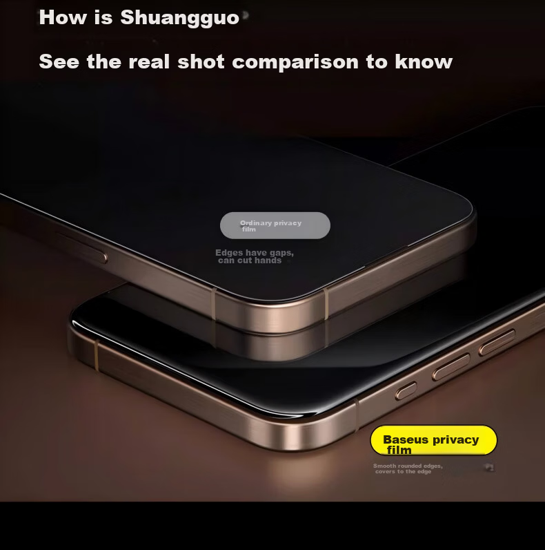Baseus 360° Privacy Screen Protector for iPhone 15 Pro Max Tempered Glass Anti-Spy Anti-Fingerprint Dustproof Protective Film 14