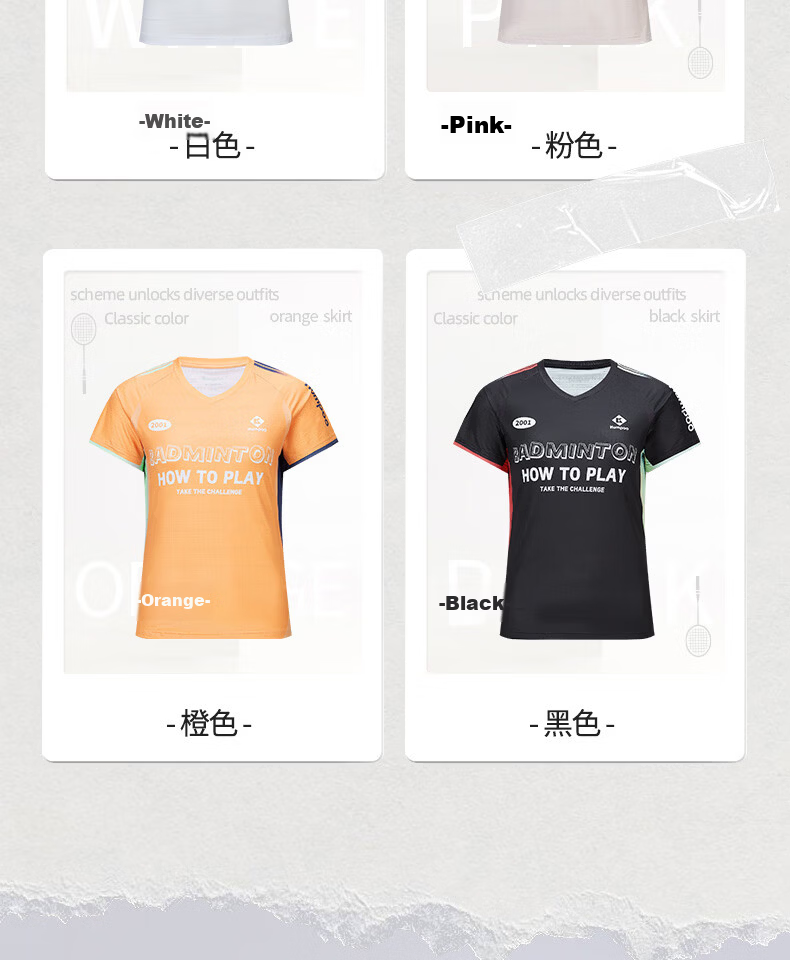 KUMPOO 26th Anniversary New Badminton Shirt Short Sleeve Loose Fit Fashionable Versatile K261W-1729 Pink L 3