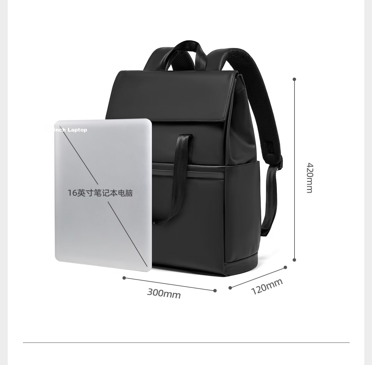 JINSHIWQ 16-inch Laptop Backpack Men City Commuter Lightweight Travel Bag Women Business Briefcase Flap School Bag 22