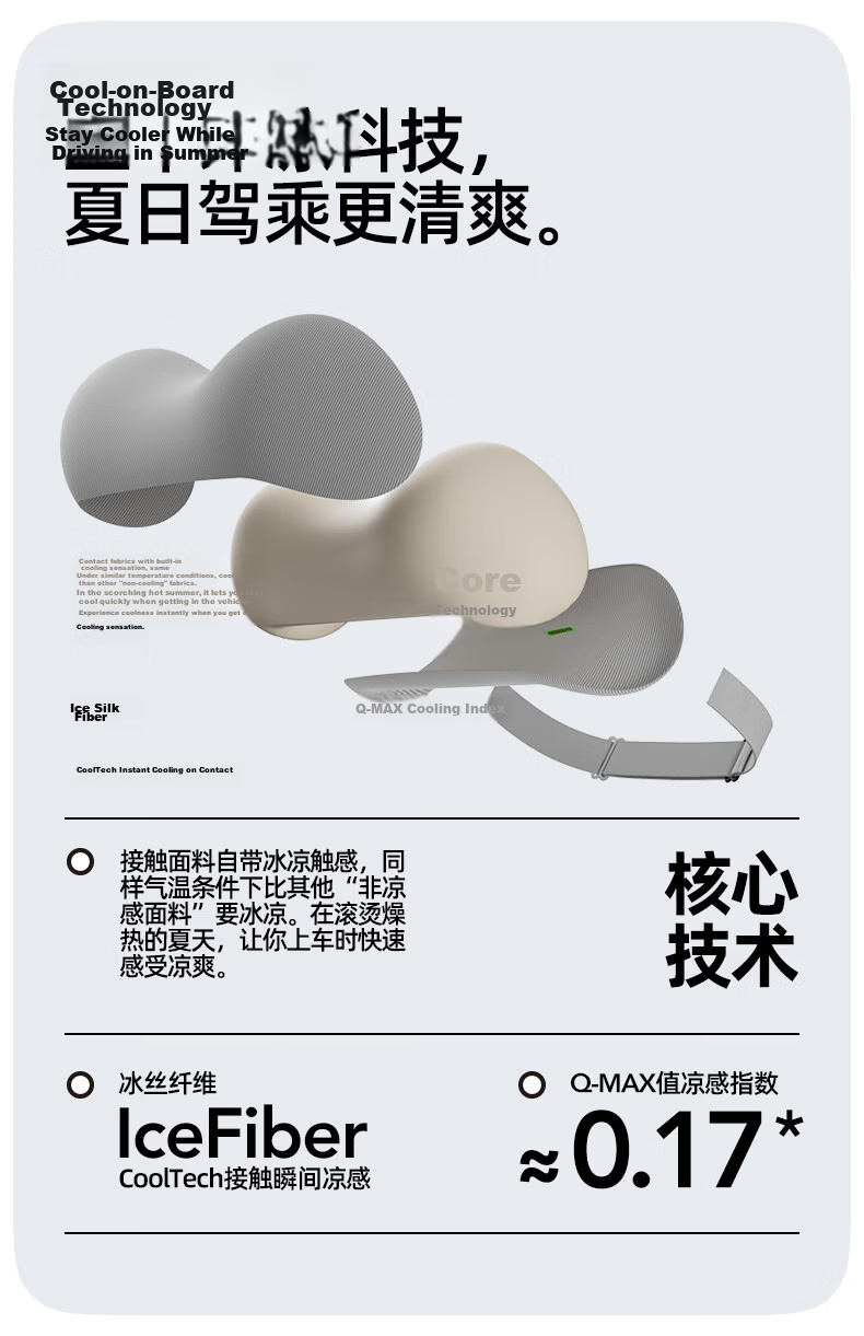 CICIDO Car Headrest and Lumbar Support Set Summer Neck Protection Pillow Seat Cushion Car Lumbar Pillow 3