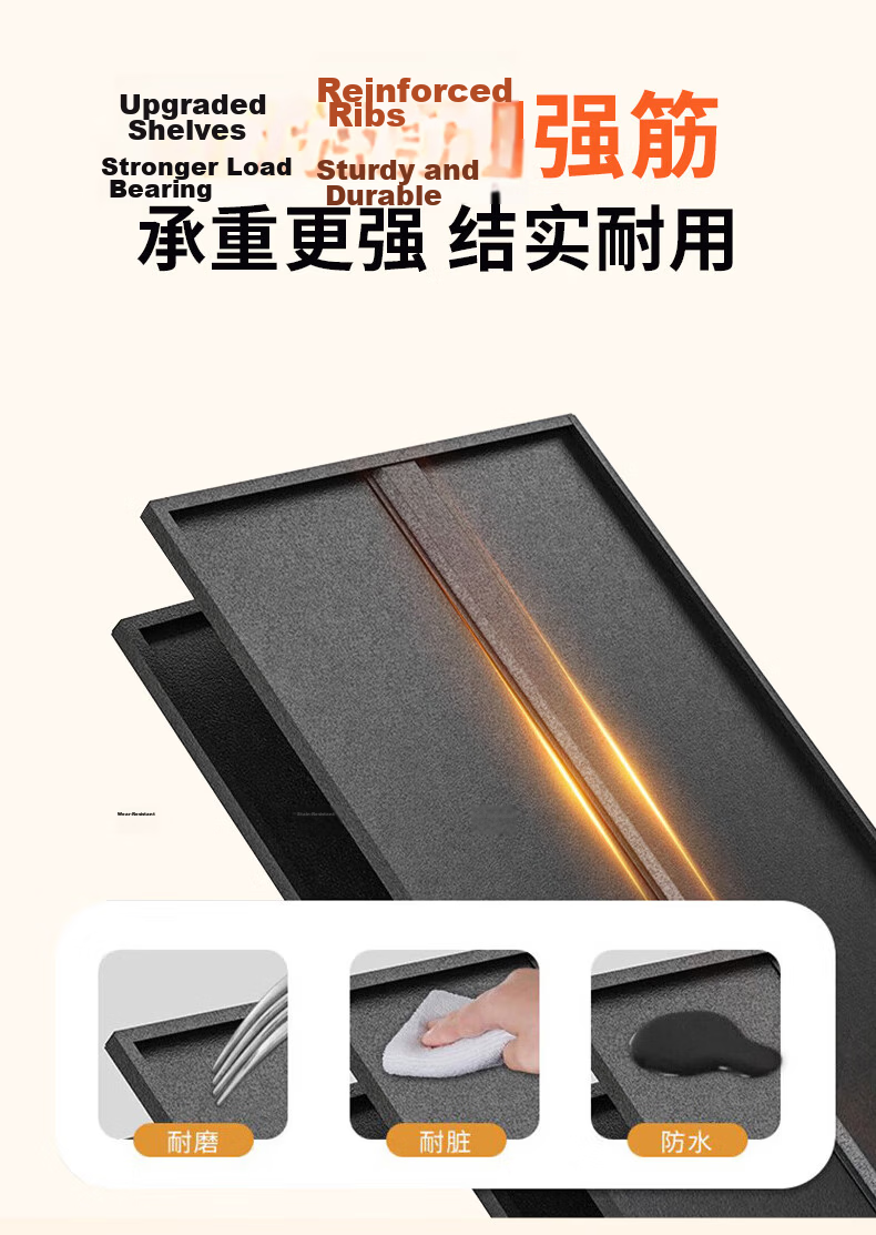 Quanpinwu Kitchen Storage Rack Floor-Standing Multifunctional Utensil Shelf Household Microwave Storage Accessories 120*4 7