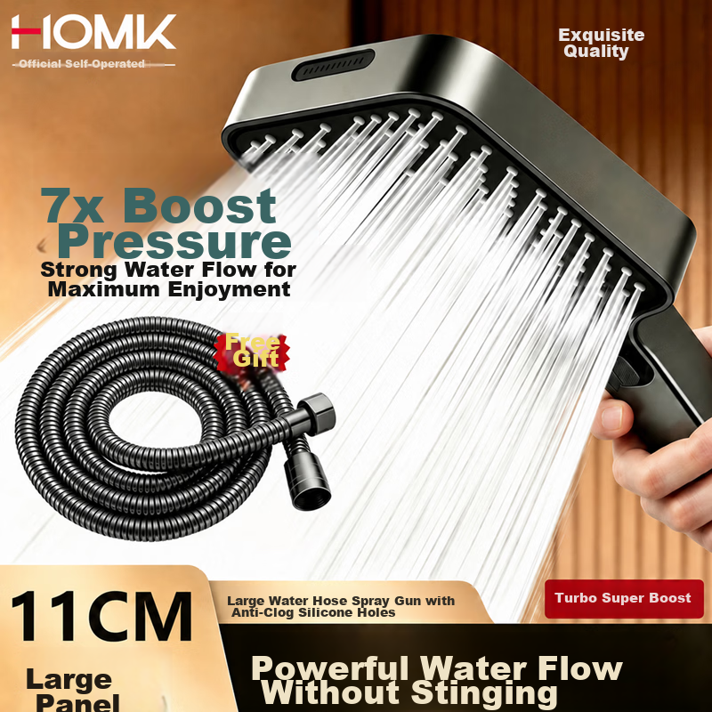 HOMK Seiko Shower Head High-Pressure Shower Set 304 Bathroom Shower Head with Hose