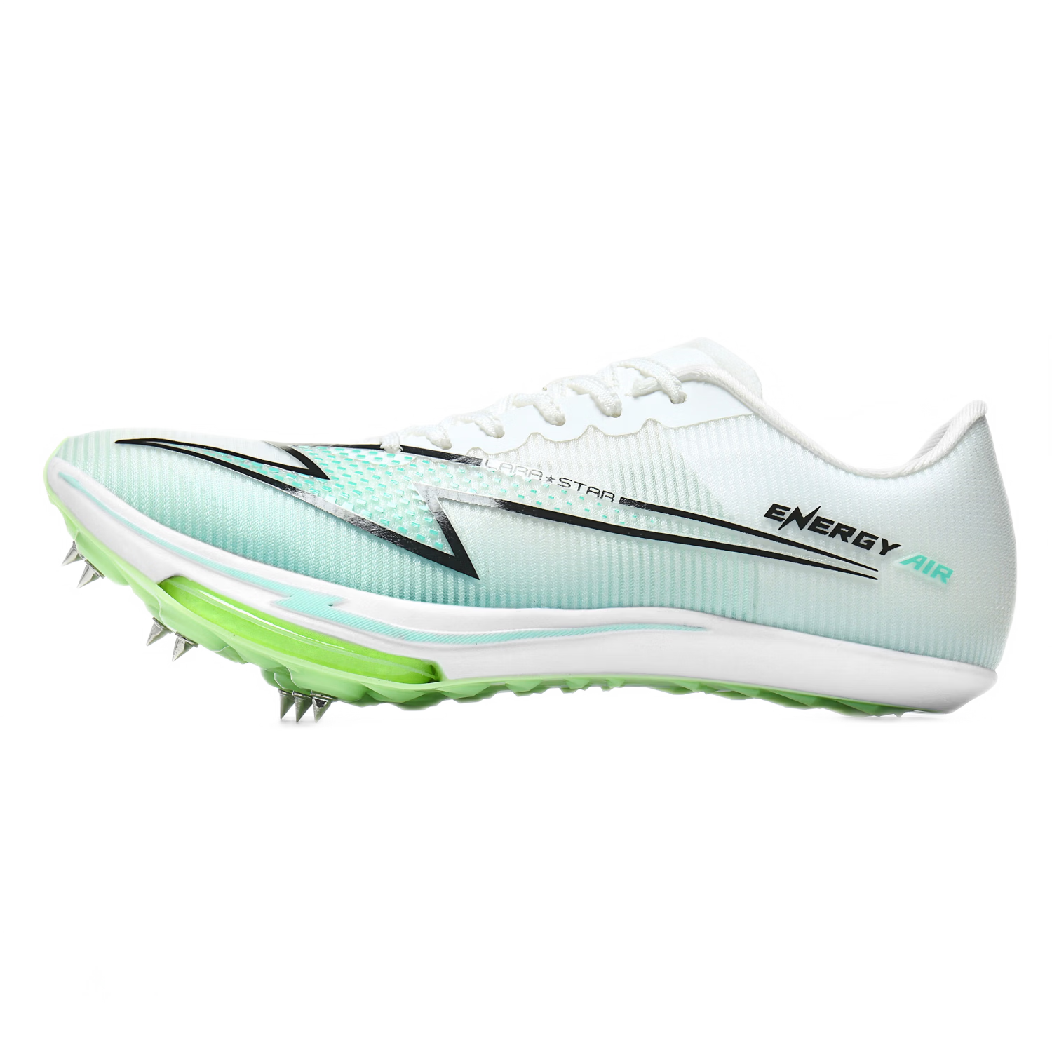 Laura Star Energy Cushion Spiked Shoes Full Carbon Plate Sprint Professional Shock Absorption Rebound Non-Slip Green Size 42