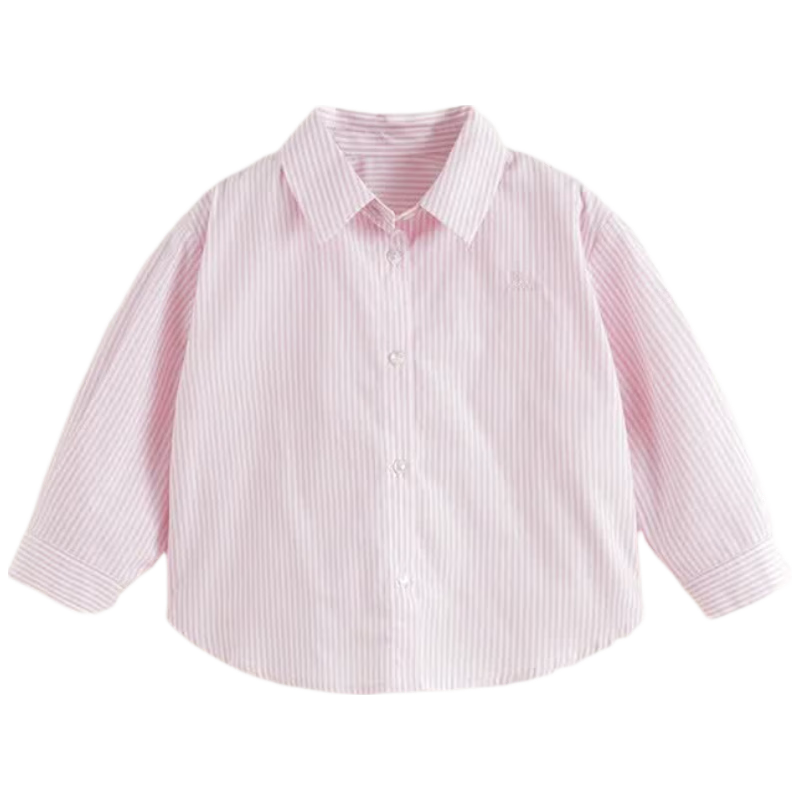 MARC&JANIE Girls' Fashion Casual Striped Shirt, Children's Pure Cotton Blouse, Spring 2025 Collection, 250178