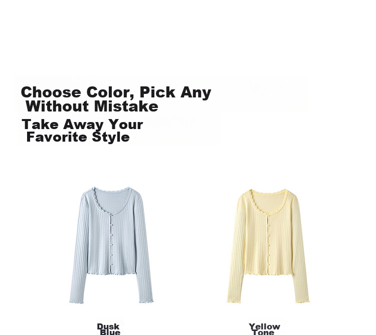Semir [Pure Cotton] Long Sleeve T-Shirt Women 26 Autumn Short Slim Lace Trim Thin Cardigan 109526101005 30
