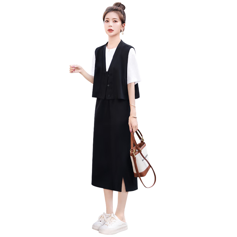 Cypress Age-Reducing Set 2026 Spring Summer New Vest with Elastic Waist Skirt Two-Piece Set