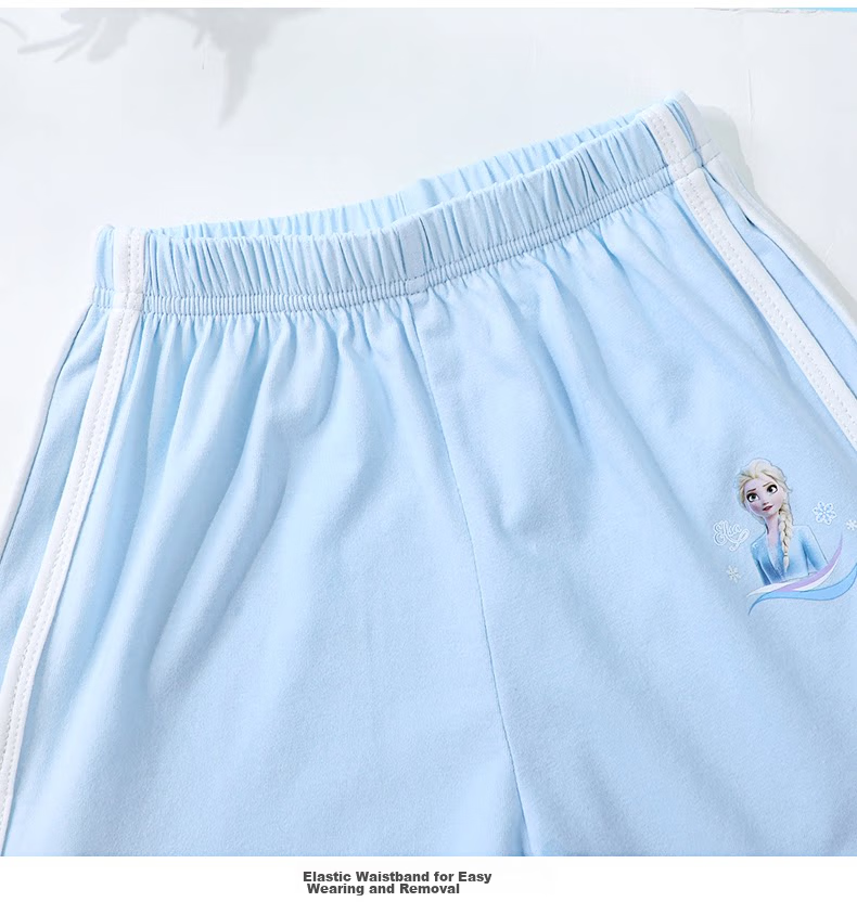 Disney Elsa Girls Summer Outfit 2026 New Children's Two-Piece Sportswear Set 9