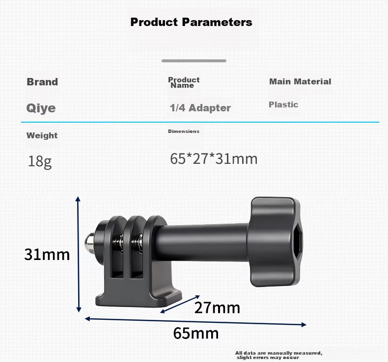 Qiye Selfie Stick Adapter Screw Compatible with DJI Action6 Action5 Pro Sports Camera, GoPro Tripod Mount Screw Hole Nut for FeiyuTech X5 9