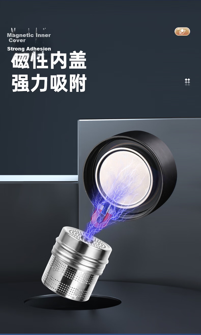 Fuzao Tea Separation Cup Magnetic Spring Brewing Magnetic Glass Water Cup Men's Double-Layer Anti-Scald Portable Car-Use High-Temperature Resistant 7
