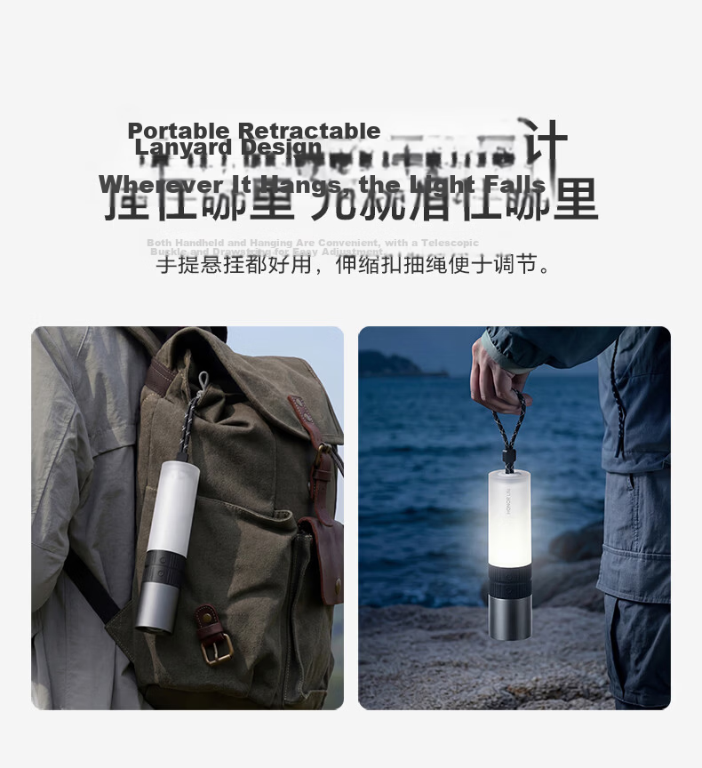 Honor Choice Portable Flashlight Camping Lantern Adjustable Focus Long Battery Life Hiking Adventure Outdoor Work Home Emergency Light 10
