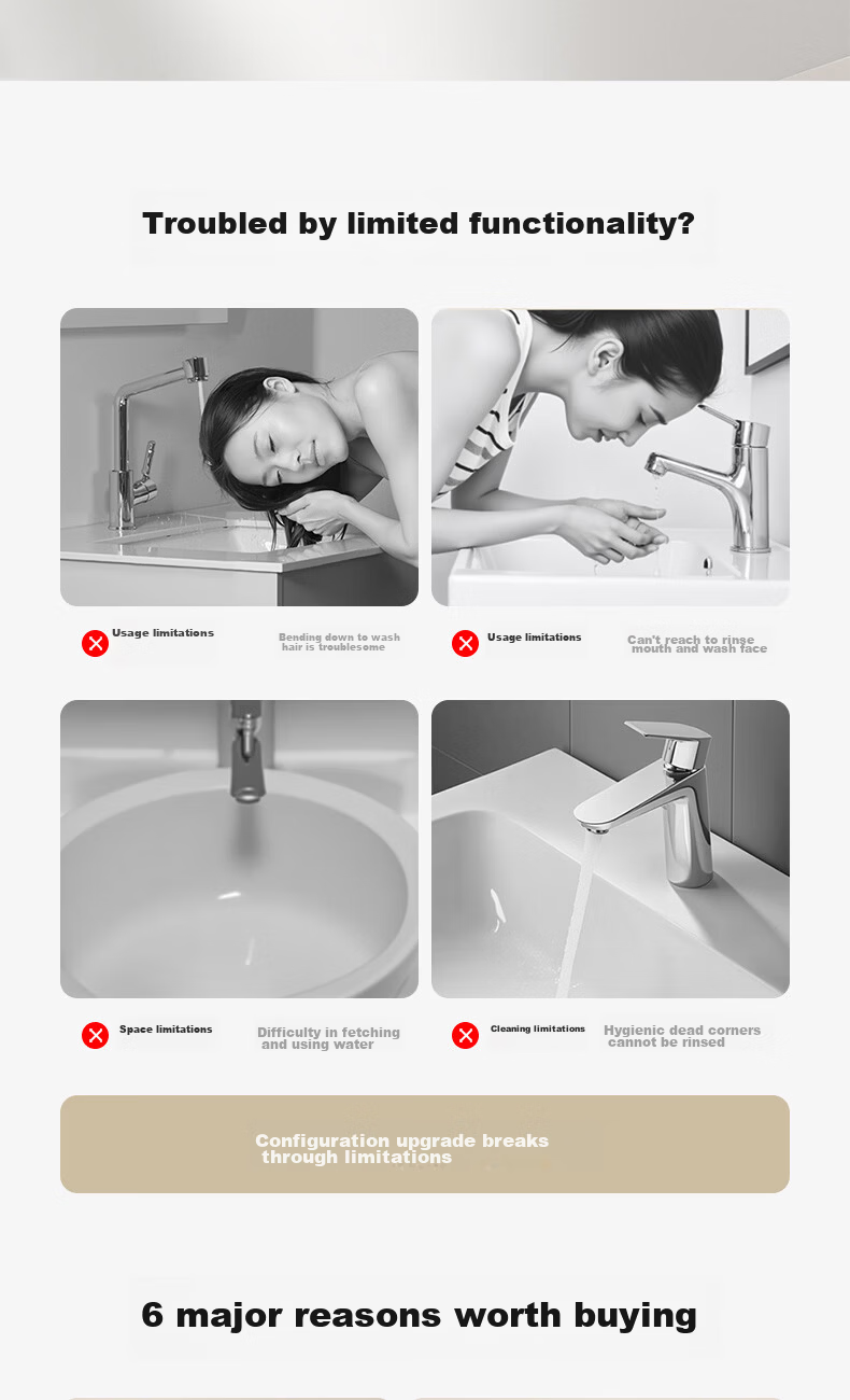 ARROW Off-White Basin Faucet Zinc Alloy Swivel Mechanical Arm Bathroom Hot and Cold Washbasin Tap 2