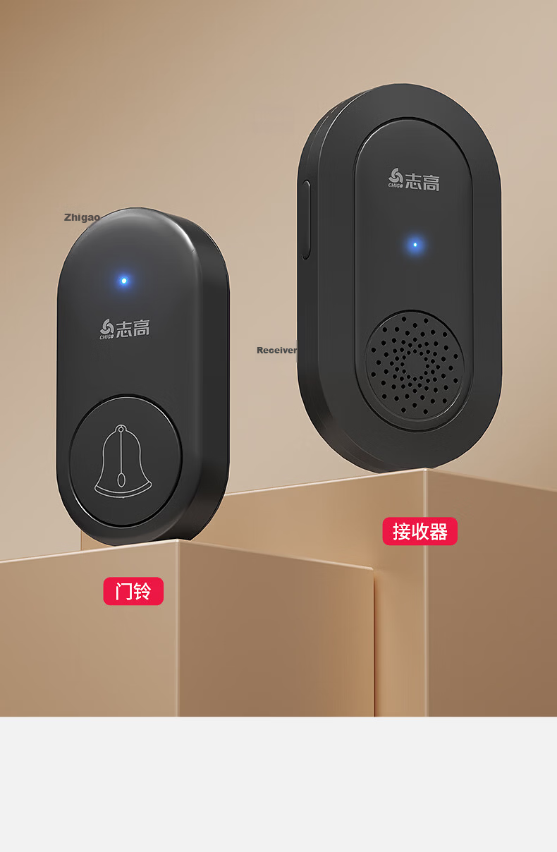 CHIGO Wireless Long-Distance Battery-Free Home Doorbell Emergency Call Button for Elderly One-to-One Electronic Remote Control Doorbell Front Door Ding Dong Chime 3