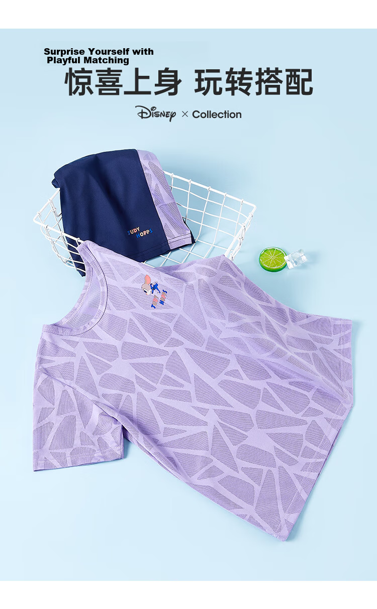 Disney Kids Quick-Dry Outfit Girls Ice Silk Short Sleeve and Shorts Two-Piece Set Thin PBZPL3160 Pink Size 140 4