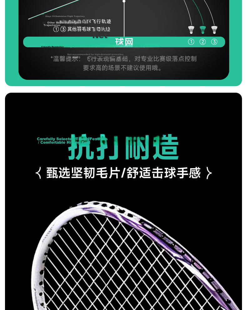 Crab Feather Y Series High-Durability Goose Feather Y8 Shuttlecock Speed 77 Professional Training Competition Stable Flight Windproof Badminton Birdie 6
