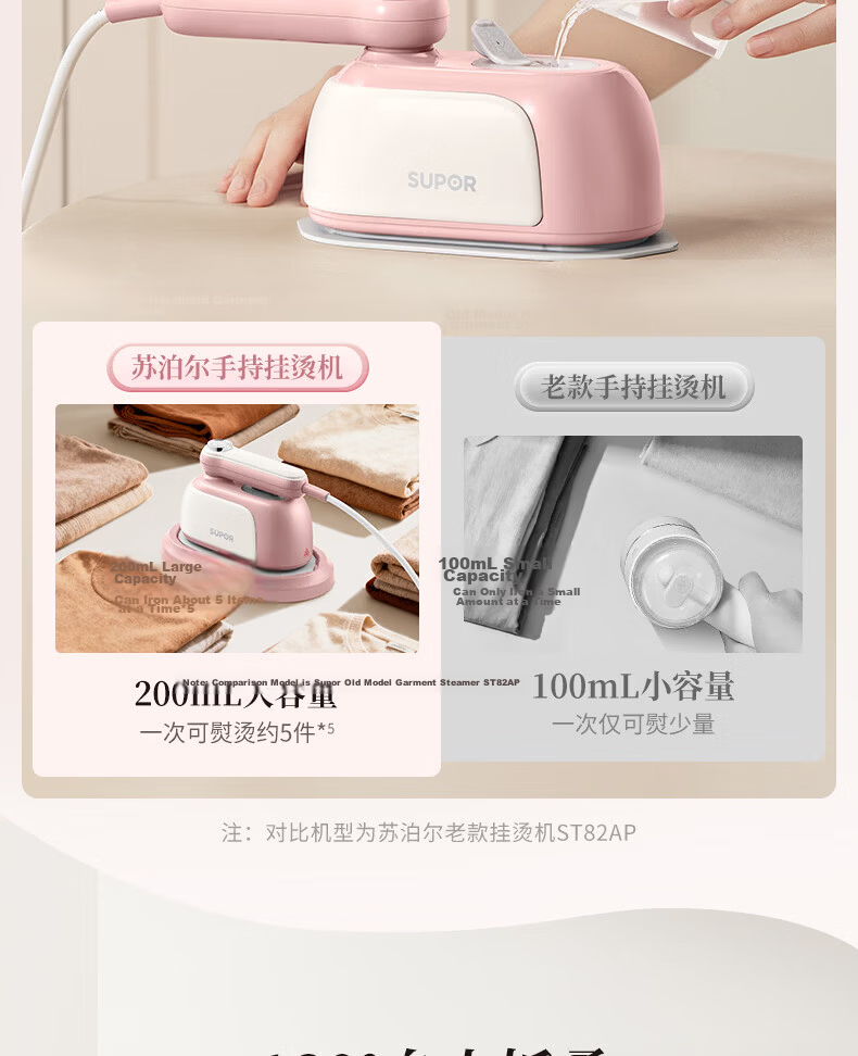 SUPOR Pulse Energy Steam Handheld Garment Steamer/Electric Iron Micro-Pressurized Sterilization and Wrinkle Removal Portable Foldable Travel Iron 936B 12