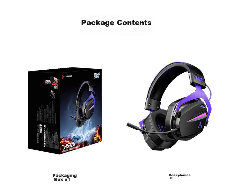Taidu THS326 Quad-Mode Gaming Headset Bluetooth Wireless Over-Ear 7.1 Ice Cooling Magnetic Ear Cups Wired Esports Delta Operation Fearless FPS Sound Positioning Frostbite Edition 21