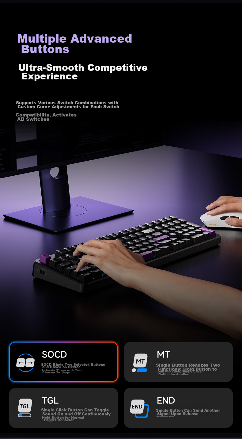 EWEADN X98 Custom Mechanical Keyboard, Dual 8K Wired/wireless/Bluetooth Triple-Mode, Gaming Gasket Structure, Full-Key Hot-Swappable, for Gaming, Office, Computer, Laptop, Universal Peripheral 5