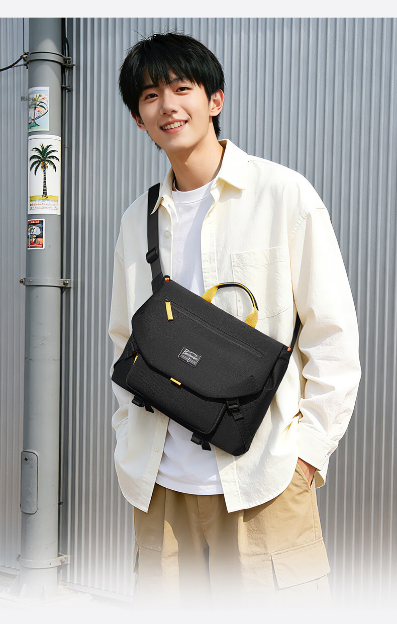 Bosideng Chenxing Men's Single Shoulder Crossbody Bag Student Outdoor Sports Backpack Large Capacity Cycling Multifunctional 14-inch Laptop Bag 11