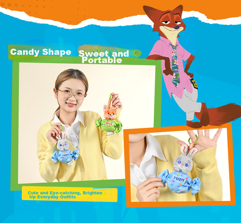 Disney Zootopia Judy Wallet Earphone Keychain Plush Toy Pendant Gift for Bestie Women 5