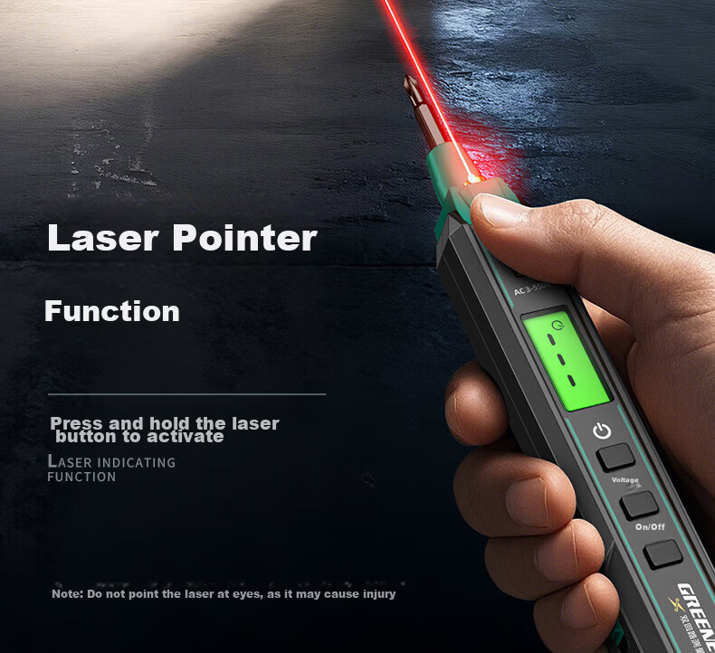 GREENER Electric Tester Pen Multifunction Digital Voltage Detector Screwdriver for Household Leakage and Wire Break Detection 12