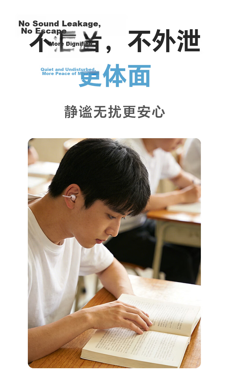 Leiden A8 New Semi-In-Ear Clip-On Wireless Bluetooth Translation Earphones AI Model Open Design Compatible with Apple 17 Huawei Android Phones A8 White [AI Translation] 13