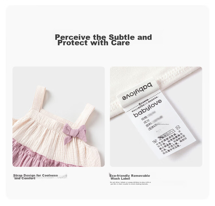 Babylove Baby Girl Summer Dress Pure Cotton Gauze French Style Cake Dress Infant Spliced Strap Dress Summer Wear 7