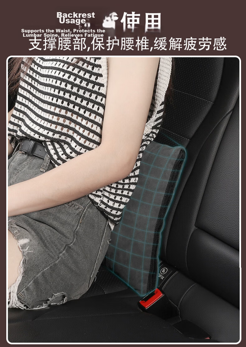 GREAT LIFE Car Pillow Blanket Dual-Use Foldable 3-in-1 Cushion Car Waist Support for Maybach Mercedes-Benz BMW Audi 7