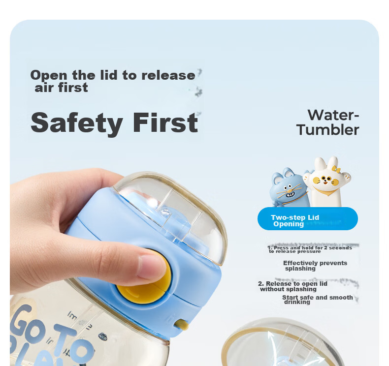 Taoqibaby Children's Water Bottle Straw Direct Drinking 2-in-1 PPSU Dual Drinking Cup 6