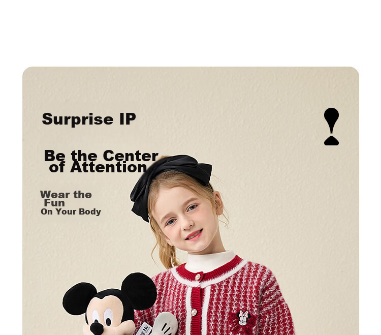 DISNEY Girls' Thickened Sweater Dress Red Lunar New Year Outfit 23 Winter DB331TE16 Bright Red Size 130 7