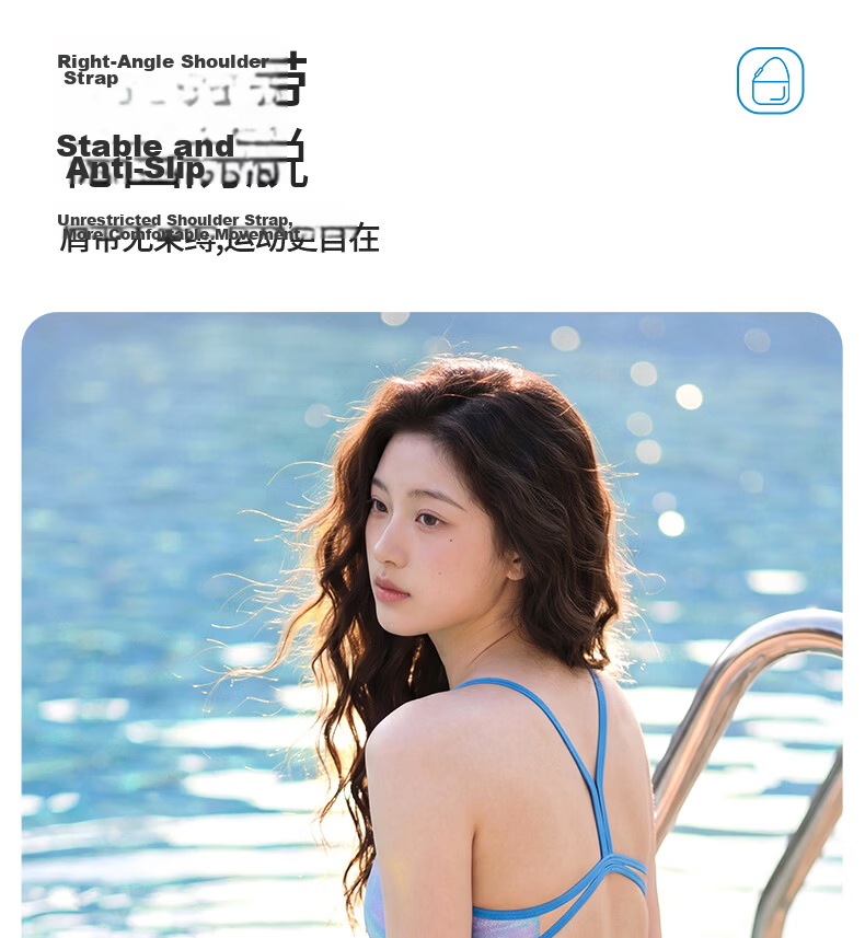 PEAK Women's Professional Training One-Piece Swimsuit, Square Leg Swimwear, Fashionable Plus Size Slimming Hot Spring Swimwear, Size L 6