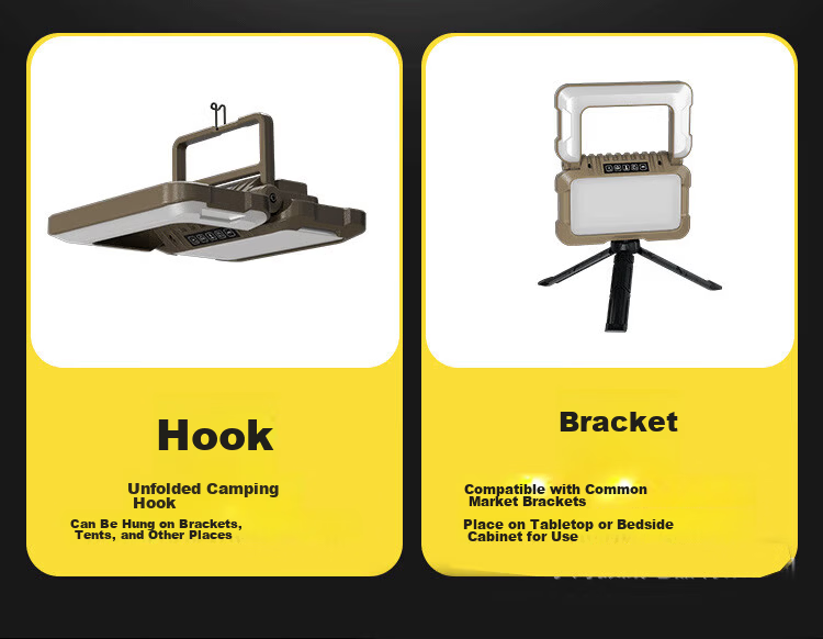 Cavalry Home Emergency Light Rechargeable Folding Hook Camping Lamp Single Light with Bracket for Night Market Work Auto Repair Inspection 5