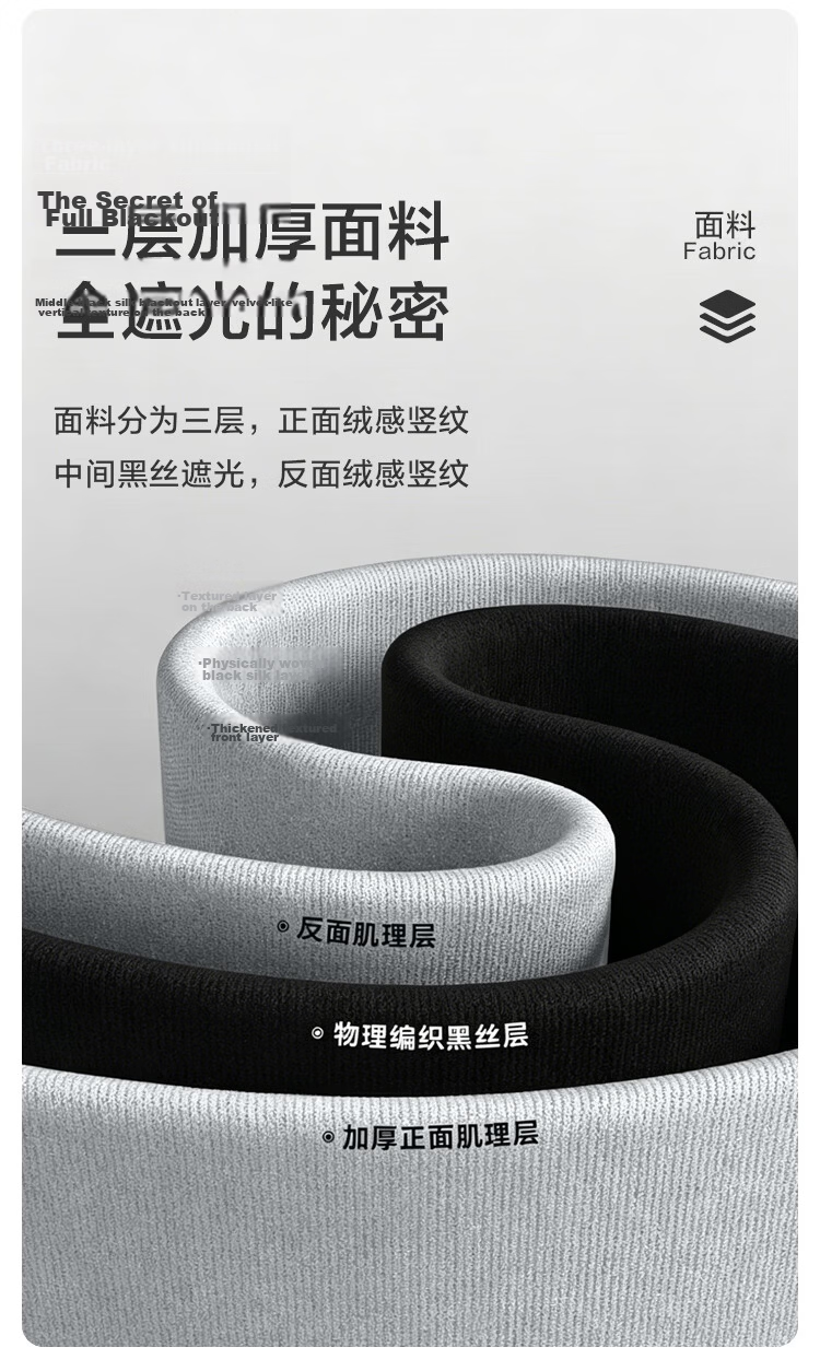 JD Jingzao Double-Sided Chenille Curtain Blackout Hook-On Bedroom Sunshade Heat Insulation Smoke Silver Gray 2m Width x 2.5m Height 1 Piece 4