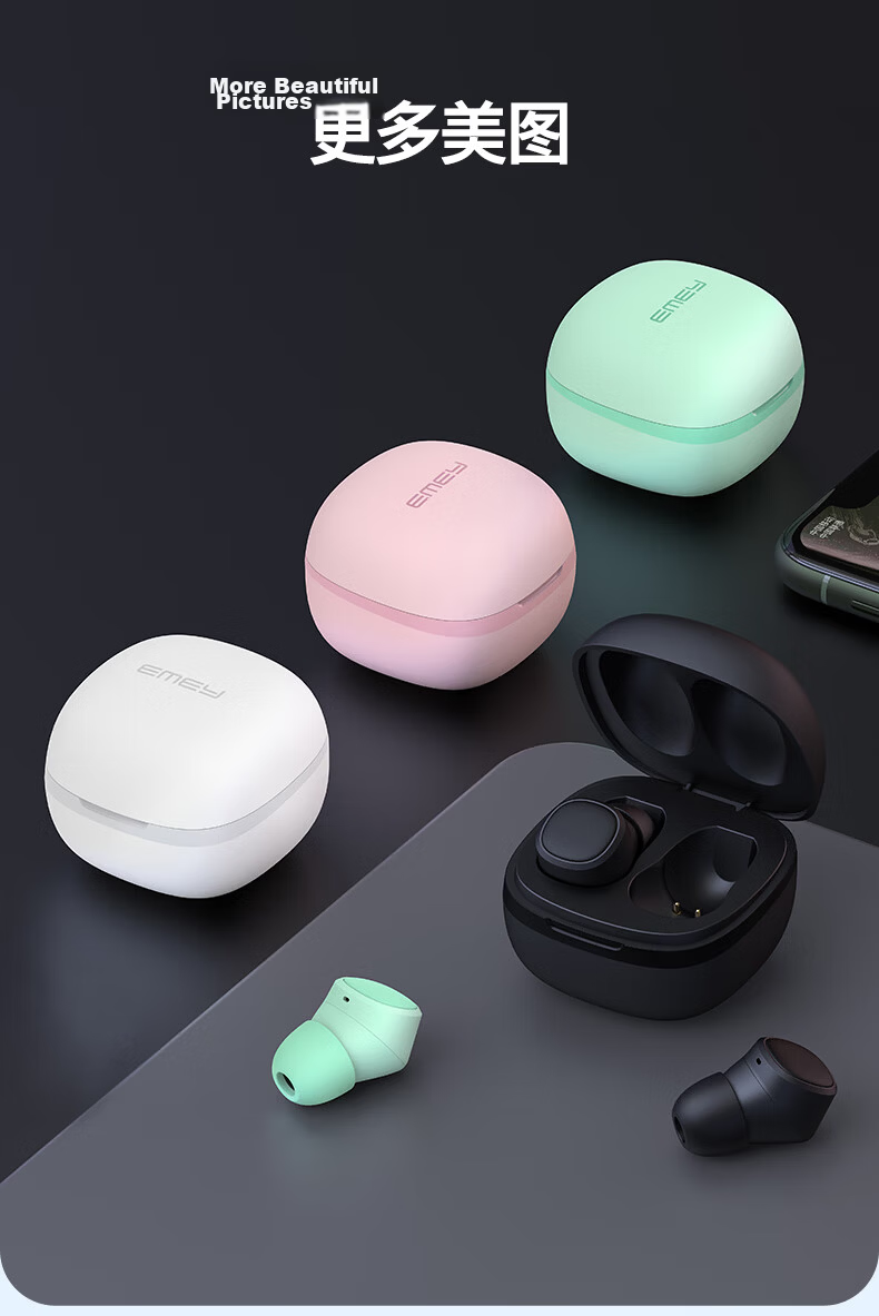 EMEY [Fully Upgraded] T1X True Wireless Bluetooth Earbuds In-Ear Music Calling Low Latency Bluetooth 6.0 Noise Cancellation Compatible with Apple Huawei Xiaomi Honor Pink 29