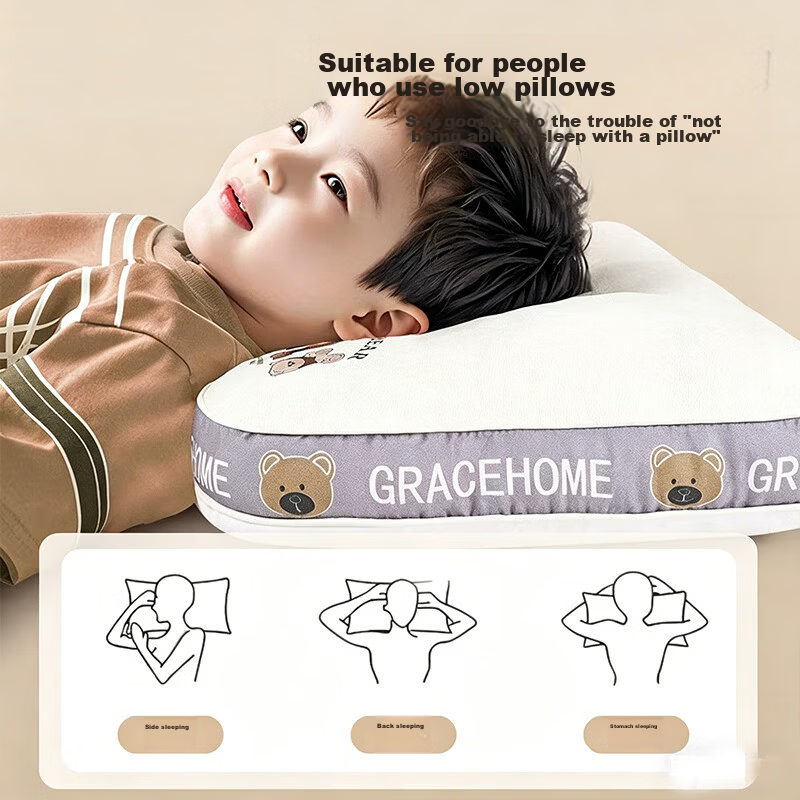 J.Sir Children's Pillow 6-12 Years Zoned Neck Support Pillow Class A Student Pillow Youth Growth Pillow All-Season Universal 7