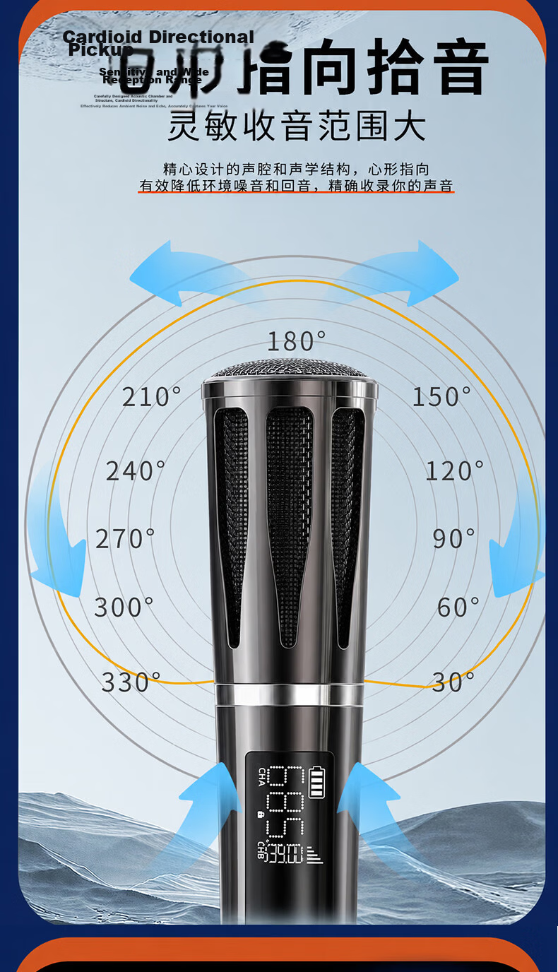 SANSUI Multifunctional Professional Portable Wireless Universal Microphone Sound Card Speaker UHF High-Fidelity Handheld Karaoke Wireless K-Song Microphone Conference Host SK06 Single Mic 5
