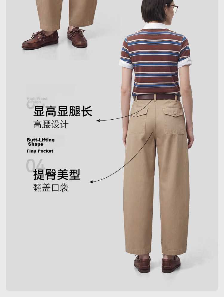 JD Jingzao Curved Blade Pants Women 2026 New Casual Pants Spring Autumn Sports Loose Low Hip Ivory White XL 7