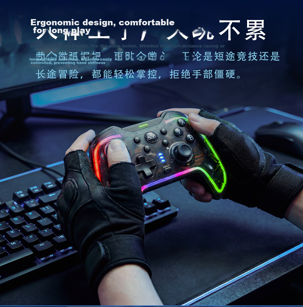 Saitek Gaming Controller Motion Vibration Wireless Bluetooth Gamepad for Switch PC Xbox Mobile TV Steam 2