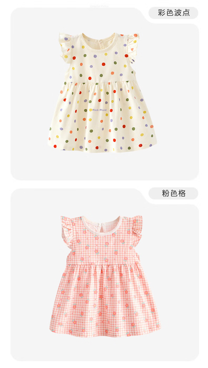 Babyprints Baby Dress Summer Cotton Cute Princess Dress Girl Birthday Soft Breathable Polka Dot Size 80 7