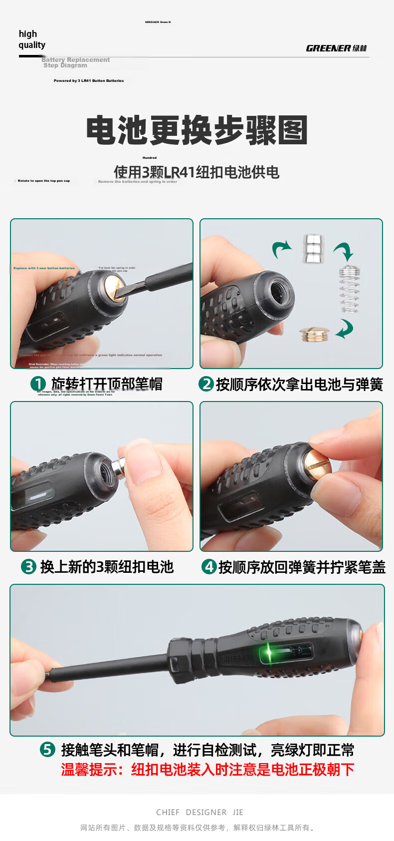 Green Forest Electric Tester Screwdriver High Torque Wire Stripper Voltage Detector for Home and Electrical Work 13