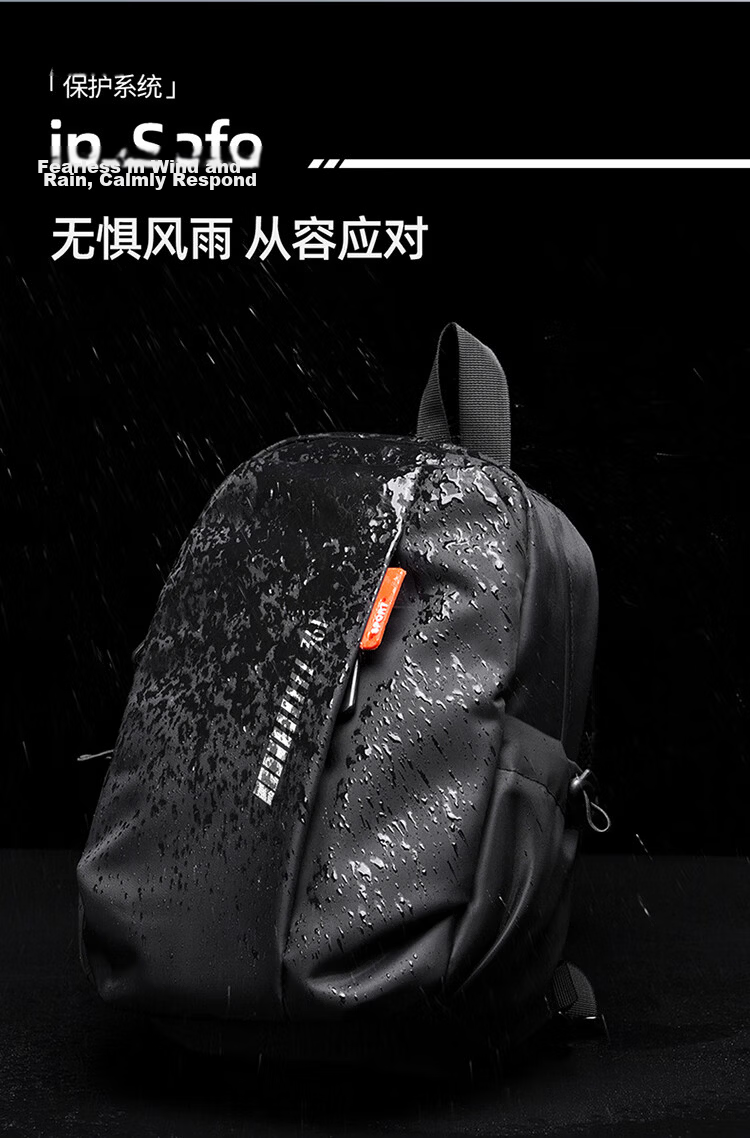 361° Men's Backpack, Chest Bag, Waist Bag, Handbag, Shoulder Bag, Commuting, Mountaineering, Travel, Fashion, Large Capacity, Black 3