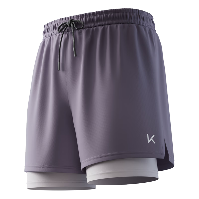 Keep Swimming Trunks for Men, Anti-Embarrassment Double-Layer Loose Swim Shorts, Quick-Drying Beach Hot Spring Equipment, 192 Purple XL