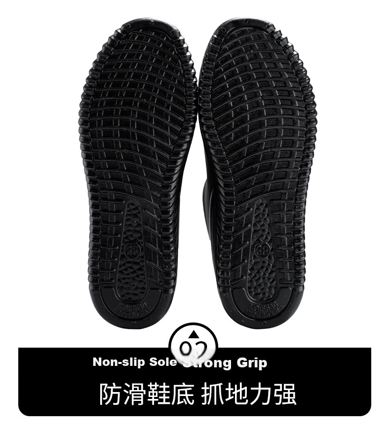Aideer Men's Short Rain Boots Waterproof Non-Slip Fishing Shoes Black Size 41 10