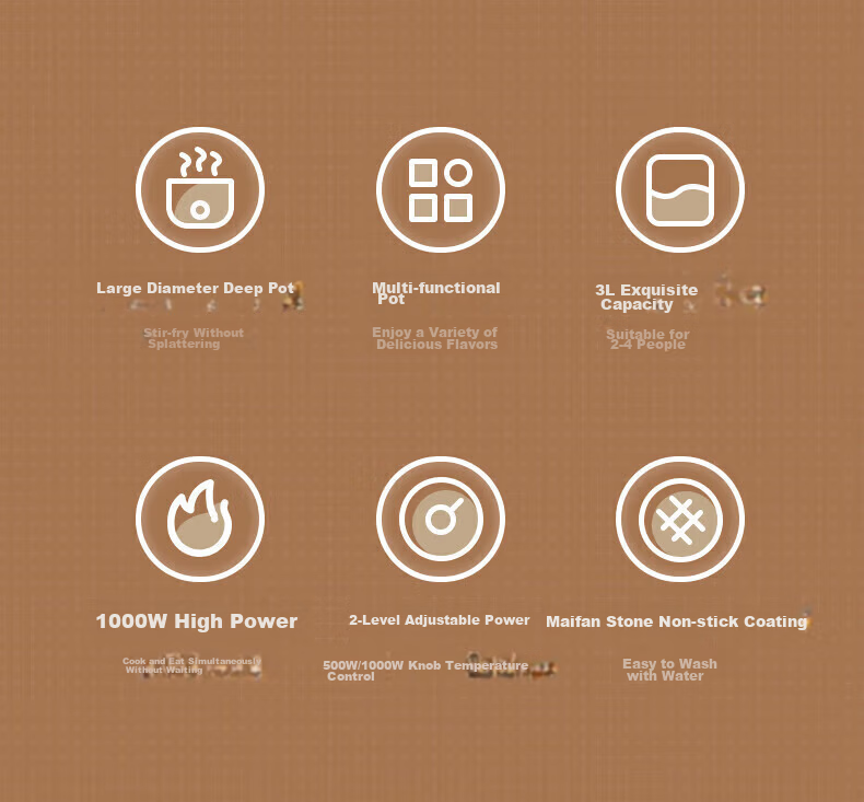 Midea Electric Hot Pot 3L Multifunctional All-in-One Cooker Dormitory Instant Noodle Hot Pot Non-Stick Electric Cooking Pot Adjustable Two-Speed Electric Heating Pot [MC-HGE2520] Offline Same Model 2