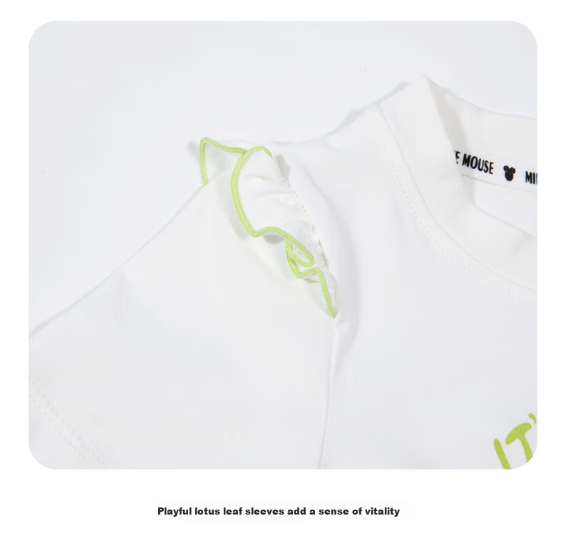 Disney Minnie Summer Cooling Girls' Set Breathable T-Shirt Mosquito-Repellent Long Pants Sports Casual Outfit Avocado Green 140 14
