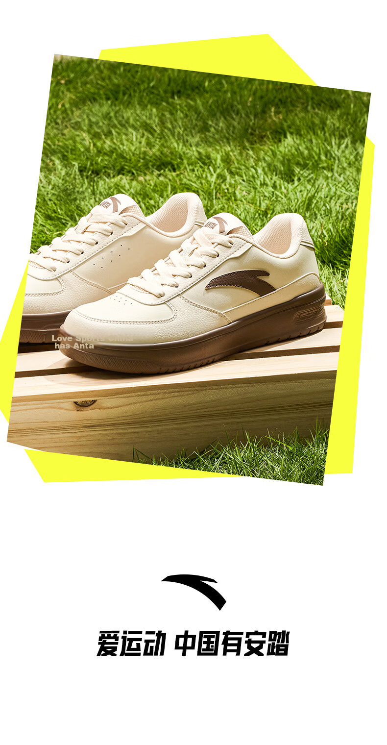 Anta Light Run V2 Classic Leather Panel Men's Soft Sole Comfortable White Sports Shoes 12