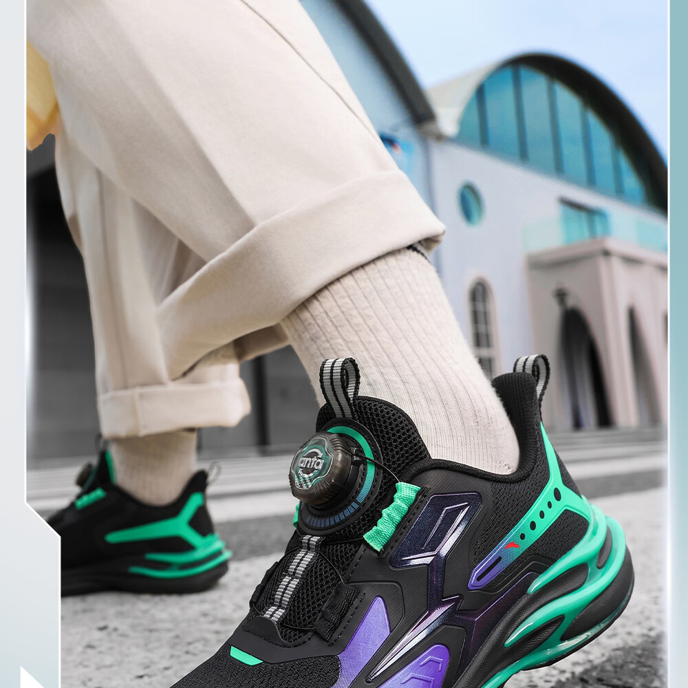 ANTA Children's Sports Shoes, Boys' Chiyan Running Shoes, 2026 Autumn Mesh Breathable Button Running Shoes, Baby Shoes, Trendy And Cool 8