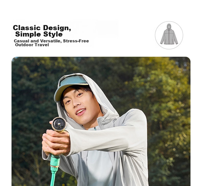 361° Men's New Sports Breathable UV Protection UPF100+ Jacket Summer 652624604D-6 52